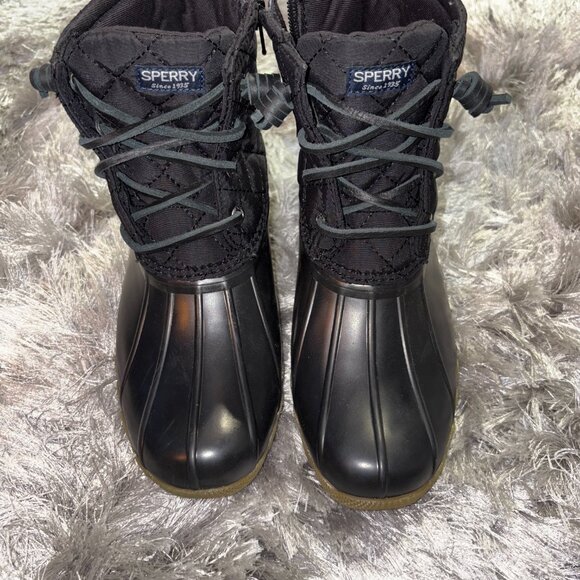 Sperry Girls Youth Top-Sider Saltwater Duck Boot Black Size 3M NEW TK163618 - Picture 4 of 6